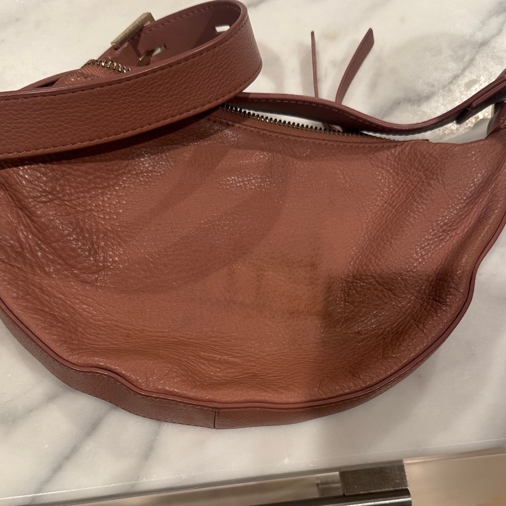 All Saints Chestnut Leather Crossbody Bag